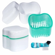 Scotte Denture Case,Dentures Box,Denture Brush Retainer Case,Denture Cups Bath,Dentures Container wi