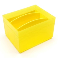 Vesta Plastic 3 Compartment Stationery Organiser (Yellow) 11.2x9x7.2Cm (3pc)