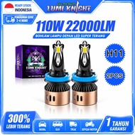 LumiKnight Headlight Bulb 110W 22000LM 6500K white front H7 HIR2 9005 H11 H4 HB4