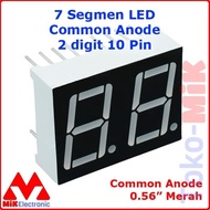 7 SEGMENTS SEVEN SEGMENTS LED DISPLAY 2 DIGIT COMMON ANODE 0.56 IN 10P