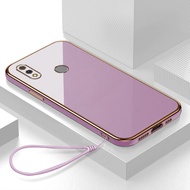 เคส Realme 3 Pro Case หรูหรา 6D ชุบซิลิโคนอ่อนนุ่มกรอบสี่เหลี่ยมเงา Bling ปกหลัง