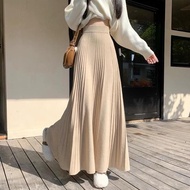 Markas Fashion99 Vintage Knitted Skirt Women's Plain Casual Midi Skirt for Girls HM