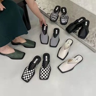 FA1 Large Size Women's Shoes 35-43 Wide Obesity Feet 41 Houndstooth Sandals Slippers Zebra Pattern B