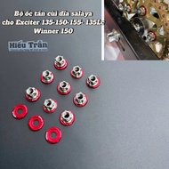 Salaya Disc Screw Set with Kitaco Exciter 135-150-155 Red Temple Feathers, Winner Sonic fitted with 