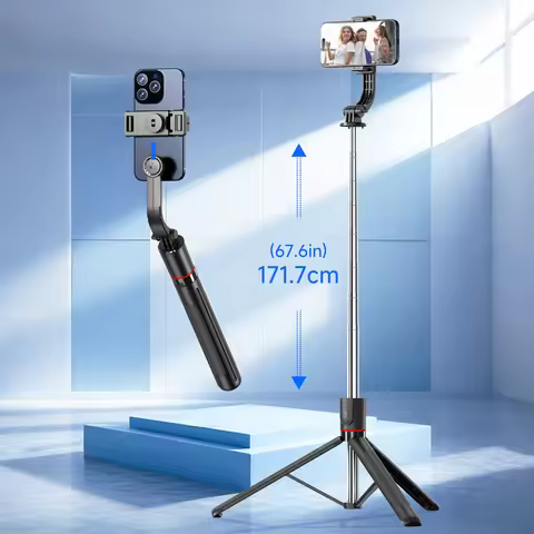 F15 with Wireless Remote 68 Inch Selfie Stick Phone Desktop Stand Tripod for Iphone Android Smartpho