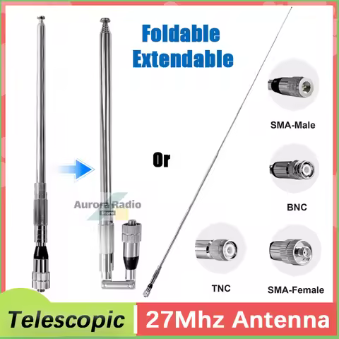 Foldable Extendable 27mhz Telescopic Antenna SMA-F SMA-Male BNC TNC Connector Compatible with CB Rad