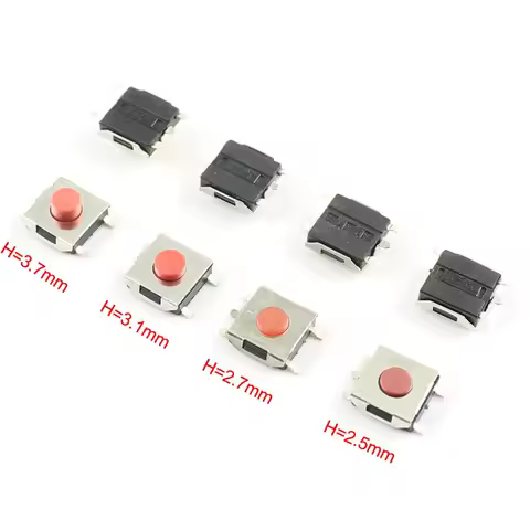10pcs Micro SMD Switch 6*6 Momentary Tactile Tact Red Touch Push Button 5 Pin 6x6x2.5mm 6x6x2.7mm 6x