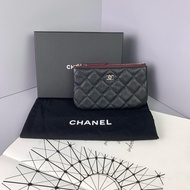 ◻️Chanel經典荔枝皮一字零錢包（晶片款）