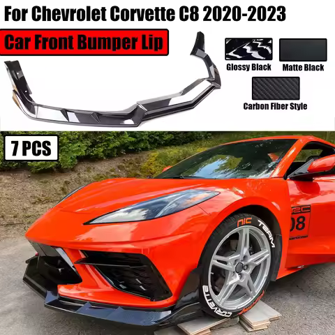 7PCS Car Front Bumper Lip For 2020-2023 Chevrolet Corvette C8 Z51 STG 2 Door Spoiler ZR1 Style Split