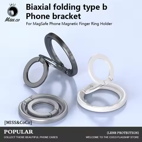 For MagSafe Phone Magnetic Finger Ring Holder for Iphone 12 17 Pro Max Xiaomi Magnet Phone Stand Gri