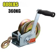 800/500LBS Katrol Winch Manual 8Meter Wire Rope Derek Pengangkat Winch Wire Rope Hand Winch Boat Ker
