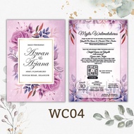 Kad Kahwin / Kad Jemputan / Invitation Card / Wedding Card A6/Barcode/Waze