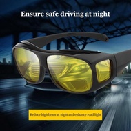 YL Night-Vision-Glasses Fit-Over-Glasses Wrap-Around Glasses: Anti Glare Night Driving Glasses for m