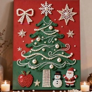 HARRIETT DIY Painting Art Kit, 3D Sparkling Pearl Painting Kit, Therapeutic Floral Craft DIY Pearl P