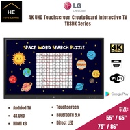 LG 55" / 65" / 75" / 86" 4K UHD Touchscreen Commercial Monitor Interactive TV 55TR3DK | 65TR3DK | 75