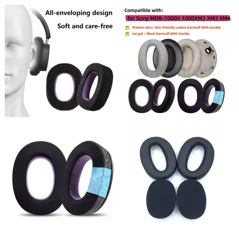 Earpads For Sony WH1000XM4,WH-1000XM3,WH-1000XM2,MDR-1000X Headphone Headband Cover Zipper Cushion P