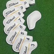 10Pc/Set Titleist Golf Iron Covers 2colors Golf Club Head Covers Headovers Wedges Covers 3-9 ASP Bla