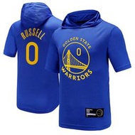 NBA 金州勇士隊 籃球運動連帽T恤 短袖上衣 熱身服 CURRY THOMPSON RUSSEL