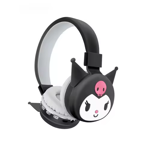 Sanrio Bluetooth headset head-mounted cute kuromi cartoon music headset mobile phone computer stereo