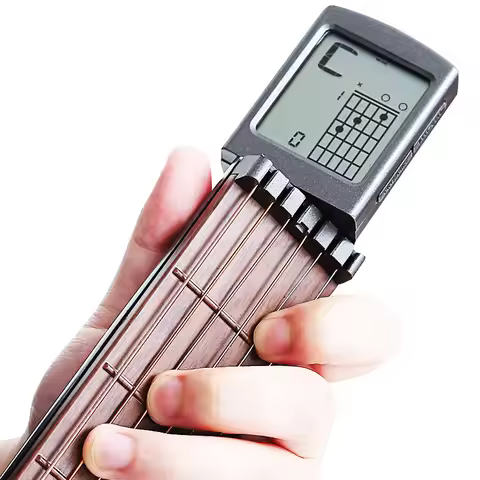 Portable Pocket Guitar 6-Tone Chord Trainer Practice Tool Rotatable Diagram Chord Screen Guitar Fing