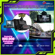 SAFECAM A33 Triple Lens 3 Camera 1080P Dashcam Front Cam + Inner Cam + Rear Cam (4")