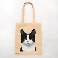 汪喵帆布提袋 - 黑白貓 賓士貓