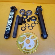 Bmx 3pc cranks set subrosa mid bb with chainring alloy 25t / 28t