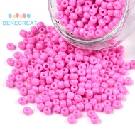 BENECREAT 50gs 12/0 1.5-2mm Baking Paint Glass Seed Beads Loose Spacer Beads Hot Pink Hole: 0.5-1mm 