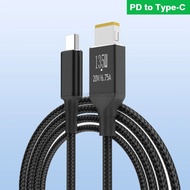USB C 65W 100W 135W Charger Power Cable Type-C to Slim Tip Square Port Converter Cord Compatible wit