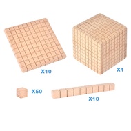 [whfashionkk] Wooden Base Ten Blocks  Math Manipulative Math Games Early Math Learning Number of Blo