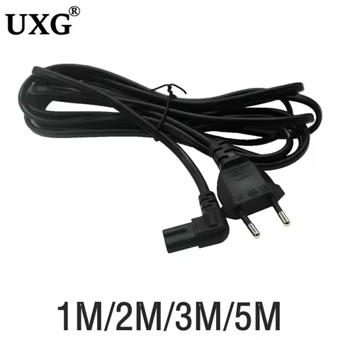 2pin IEC320 C7 EU Power Extension 90 Degree Cable Cord For Dell Laptop Charger Canon Epson Printer R