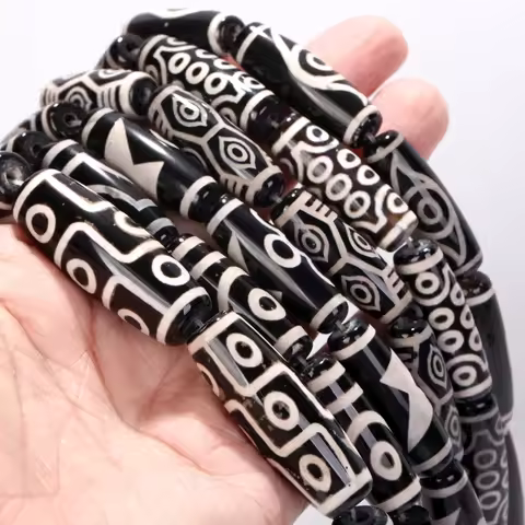 10x30mm Natural Eye Circle Dzi beads Loose Beads For Jewelry Making DIY Bracelet Accessories