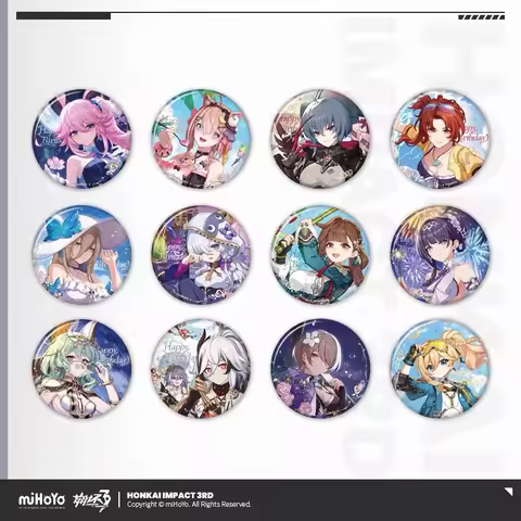 miHoYo Official Genuine Honkai Impact 3 2025 Birthday Greeting Series Tinplate Badge FUHUA MEI There