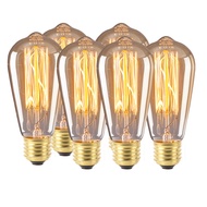 cod Reteo Edison Light Bulb 220V 110V E27 ST64 60W 40W Dimmable Vintage Filament Light Bulb Edison