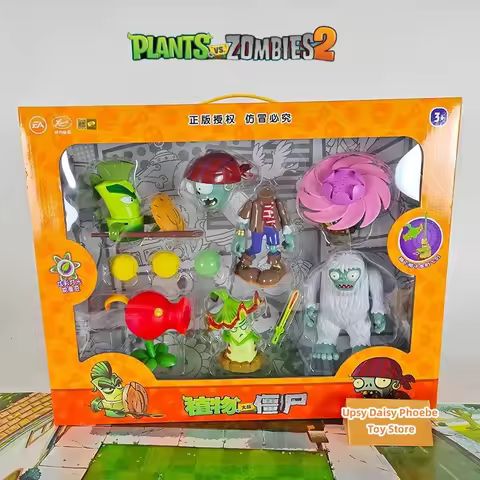 Plants Vs. Zombies 2 Fire Pea Bamboo Spartan Game Figures Toys Children'S Battle Shooting Game Toys 