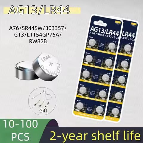 10-100PCS LR44 AG13 Button Cell Battery 1.5V 357 SR44 LR1154 Button Coin RW82 SR1154 SP76 Batteries 