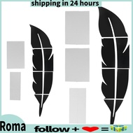 Romanticshop DIY Feather Shaped Mirror Wall Sticker For Living Room Art Home Decor