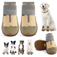 Waterproof Dog Boots for Small Big Dogs Rain Shoes Anti-slip Soles Four-Season Walk Pet with Reflect