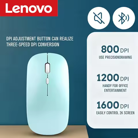 Lenovo Wireless Mouse For Tablet Laptop Computer Mini Ultra Thin Wireless Mice Bluetooth 5.0 Battery