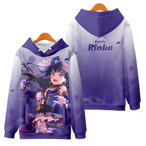 Roselia BanG Dream! 5-Person Girl Band Anime Hoodies 3D Print Men Women Long Sleeve Sweatshirts Autu