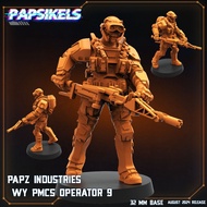 W-Y PMC Operator [9]-Vs Humans-Humanoid Human Undead/32mm scale 3D printed miniature PSK