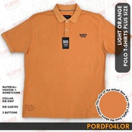 Plus Size Men's Polo T Shirt With 3 button No Pocket Color Light Orange Code PORDF04LOR