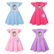 bingo bluey Summer Puff Dress 3-12 Years High Quality Cotton Fabric Special Occasion Dress Fashion