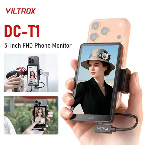 Viltrox DC-T1 5inch Phone Monitor 400nits Touch Magnetic Selfie Monitor for iPhone Android Vlog Live
