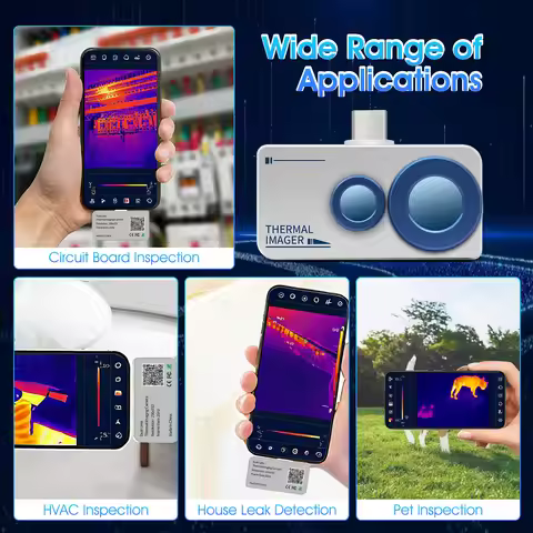 Dual-Spectrum Smartphone Thermal Imager: 160x120/256x192 IR Res, -15°C~600°C Range, 640x480 Visible 