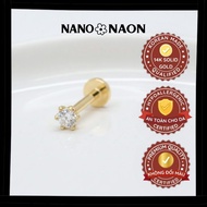 [Nano&Naon] Lab Grown Diamond Korean Gold Earrings 2mm - Nano&Naon