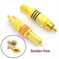 Gold Plated RCA Connector Plug Audio Male Connector Solder-free RCA Male to cabling  MY4B
