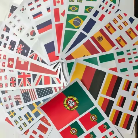 Country Flag Decal Sticker Italy Germany France Russia Usa America UK Spain Portugal Canada Korea Br