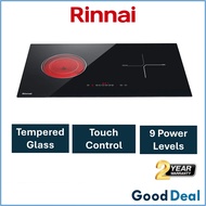 【FREE SHIPPING】Rinnai RB-7152HEF-ZB 76cm 2-zone Combi Hob