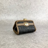 【 日本直送 名牌中古包 】Christian Dior 克裡斯汀‧迪奧 格紋 零錢包 棕色 駝色 PVC 掀蓋式 ckz5ac